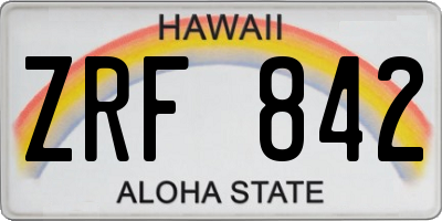 HI license plate ZRF842
