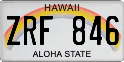 HI license plate ZRF846