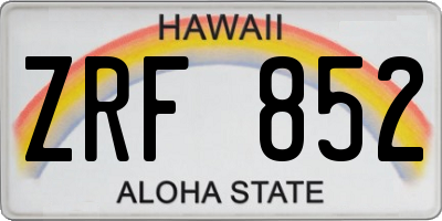 HI license plate ZRF852