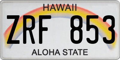 HI license plate ZRF853