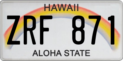 HI license plate ZRF871