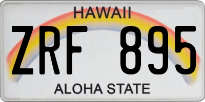 HI license plate ZRF895