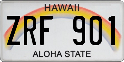 HI license plate ZRF901