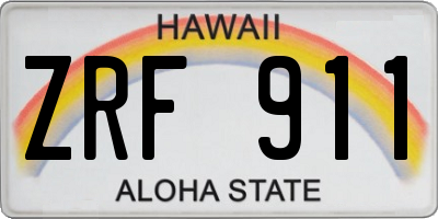 HI license plate ZRF911