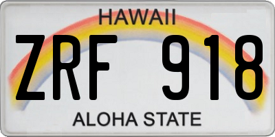 HI license plate ZRF918