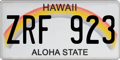 HI license plate ZRF923