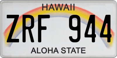 HI license plate ZRF944