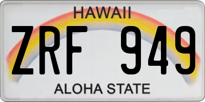 HI license plate ZRF949