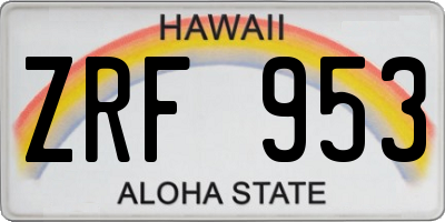 HI license plate ZRF953