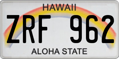 HI license plate ZRF962
