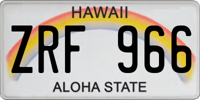 HI license plate ZRF966