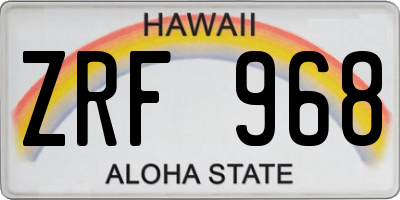 HI license plate ZRF968