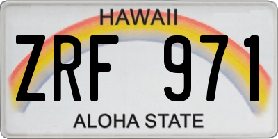 HI license plate ZRF971