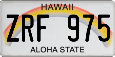 HI license plate ZRF975