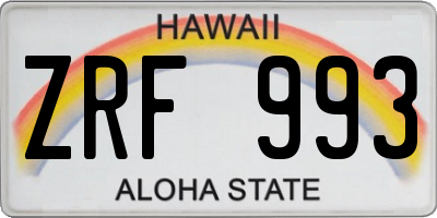 HI license plate ZRF993