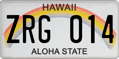 HI license plate ZRG014