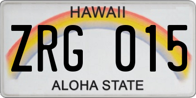 HI license plate ZRG015