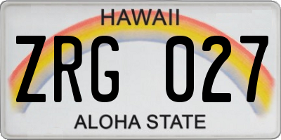 HI license plate ZRG027