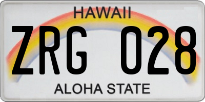 HI license plate ZRG028