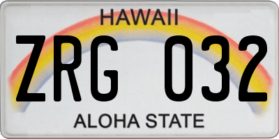 HI license plate ZRG032