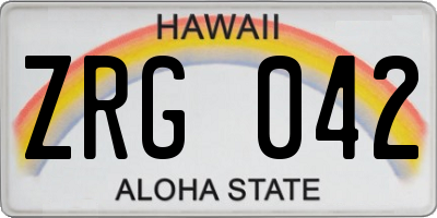 HI license plate ZRG042