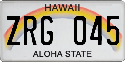 HI license plate ZRG045