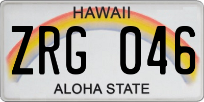 HI license plate ZRG046