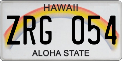 HI license plate ZRG054