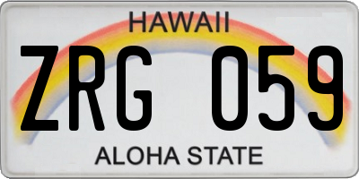 HI license plate ZRG059