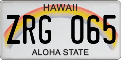 HI license plate ZRG065