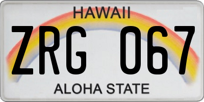 HI license plate ZRG067