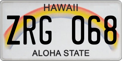 HI license plate ZRG068