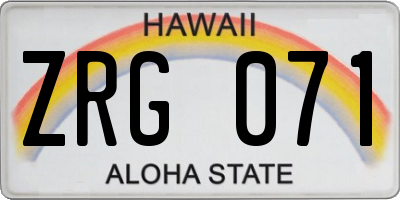 HI license plate ZRG071