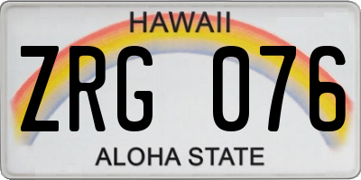 HI license plate ZRG076