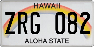 HI license plate ZRG082