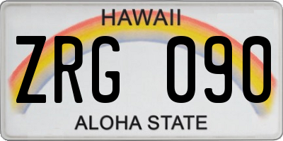 HI license plate ZRG090