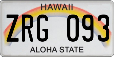 HI license plate ZRG093