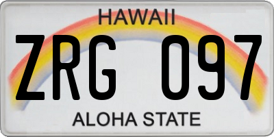 HI license plate ZRG097