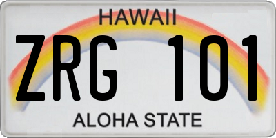 HI license plate ZRG101