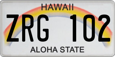 HI license plate ZRG102