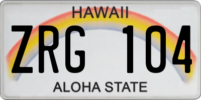 HI license plate ZRG104