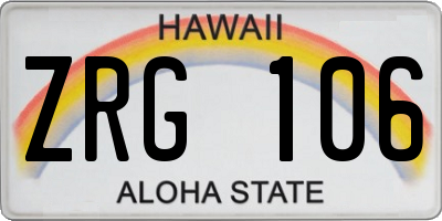 HI license plate ZRG106