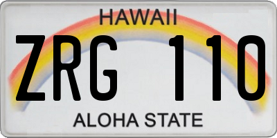 HI license plate ZRG110