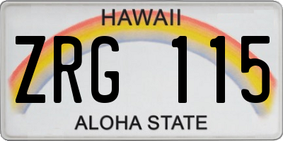 HI license plate ZRG115