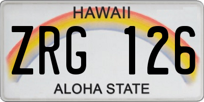 HI license plate ZRG126