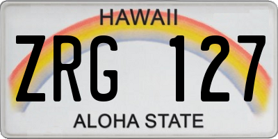 HI license plate ZRG127