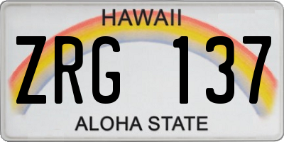 HI license plate ZRG137