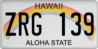 HI license plate ZRG139