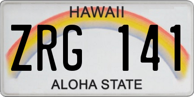 HI license plate ZRG141
