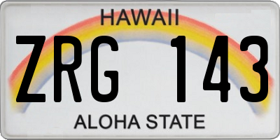 HI license plate ZRG143